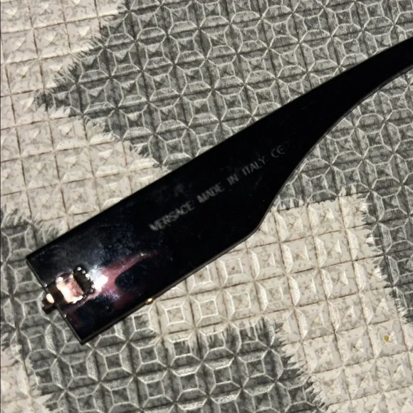 Oversized Versace Women's Gold and Black Sunglasses - Picture 7 of 9